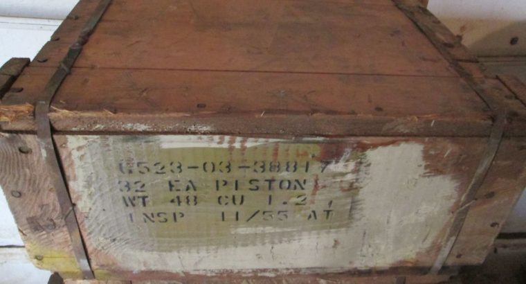 NOS Harley 45 Sealed WW11 Crate Of Pistons.