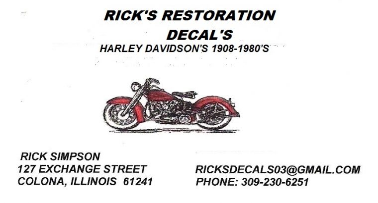DECALS – HARLEY DAVIDSON & OTHER MAKES AVAILABLE