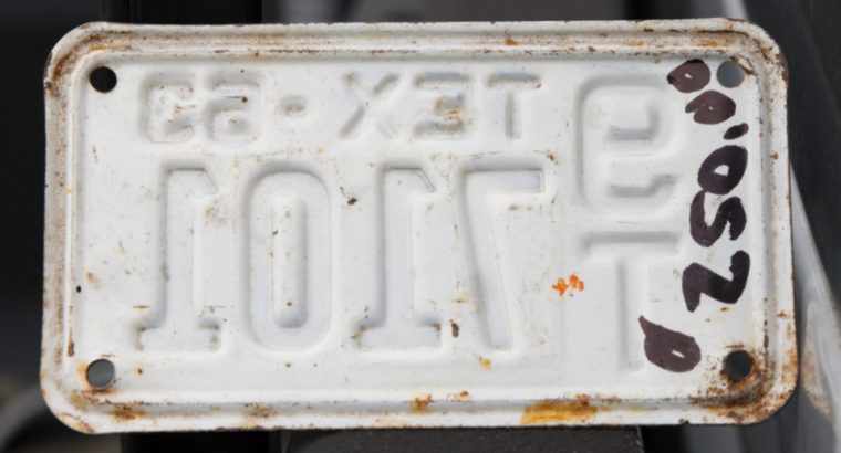 1963 Texas motorcycle plate